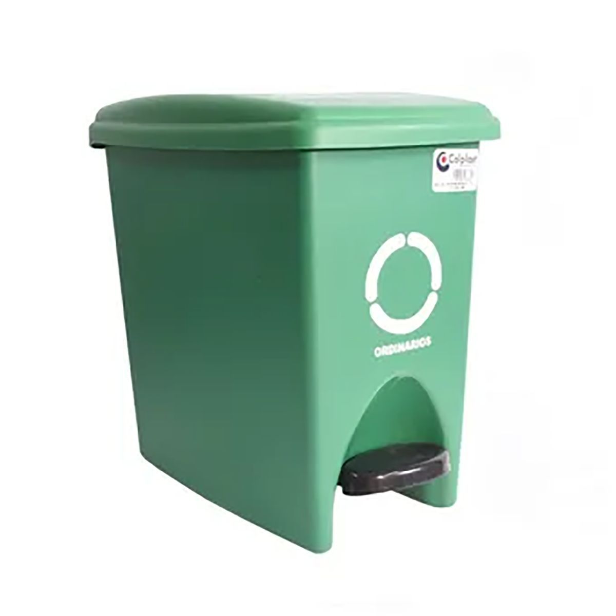 COLPLAST - Papelera Rectangular de Pedal 12 Litros Colplast Verde