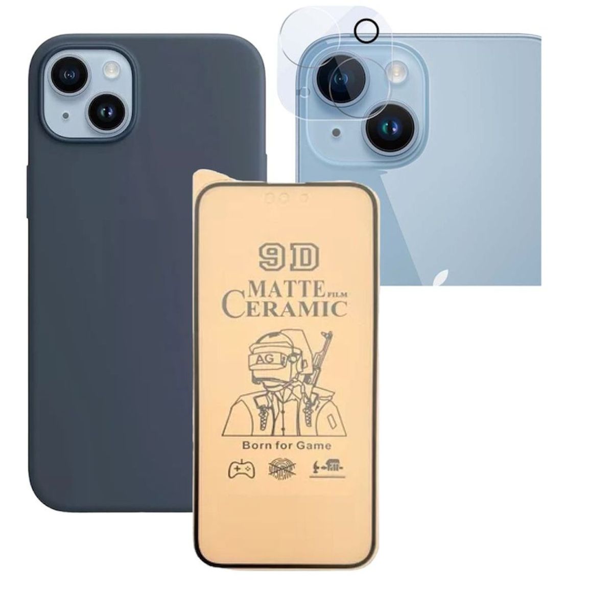 GENERICO - Forro Silicone Case+ Cerámico Matte+ Camara ¡Phone 15 Azul