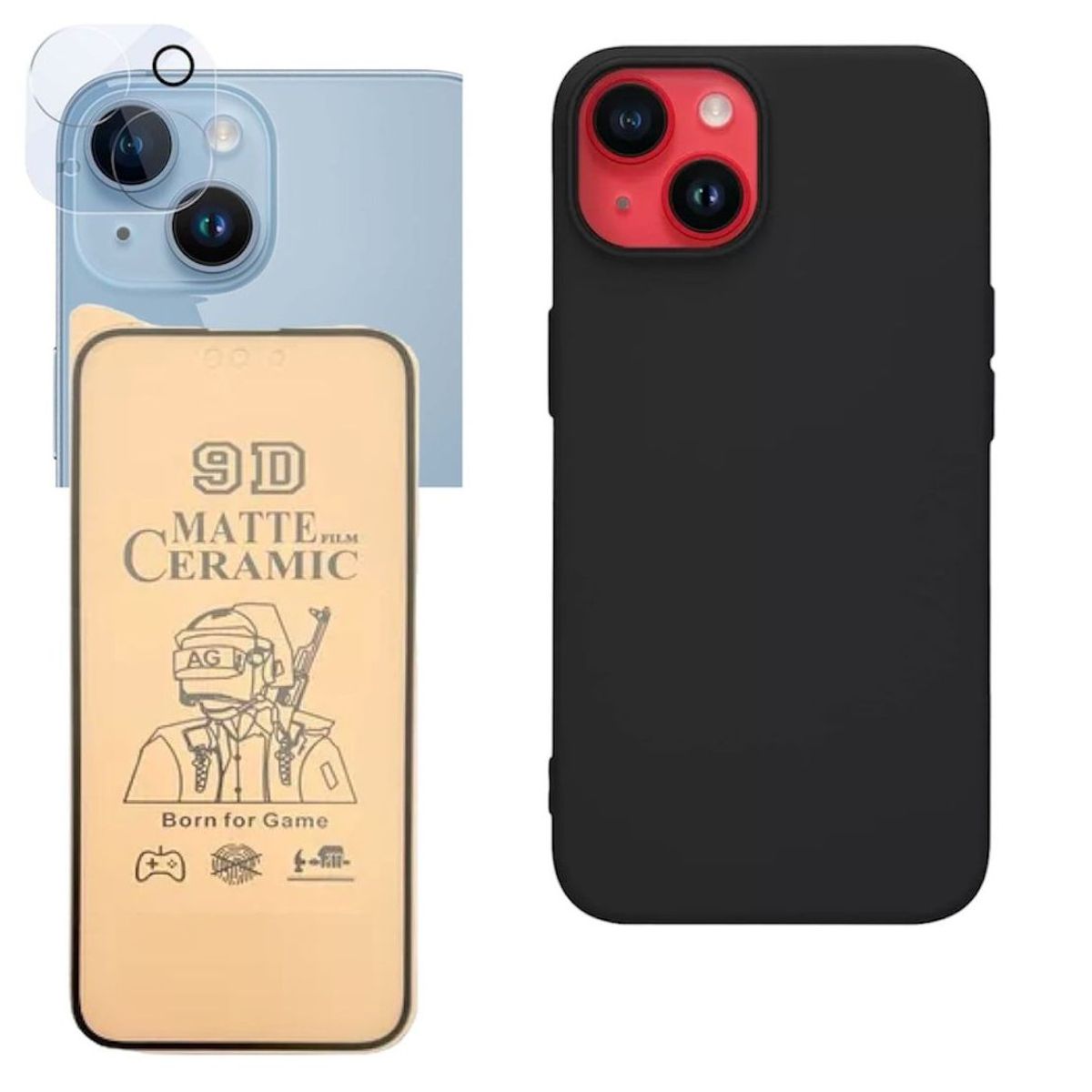 GENERICO - Forro Silicone Case+ Cerámico Matte + Camara ¡Phone 15 Plus Negro