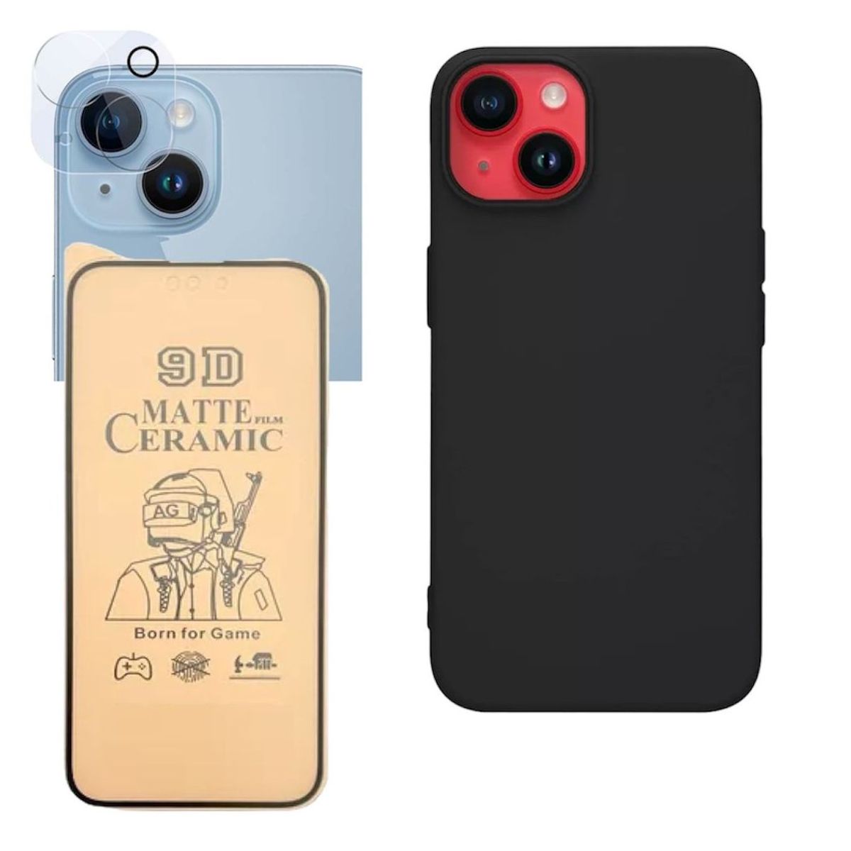 GENERICO - Forro Silicone Case+ Cerámico Matte + Camara ¡Phone 15 Plus Negro