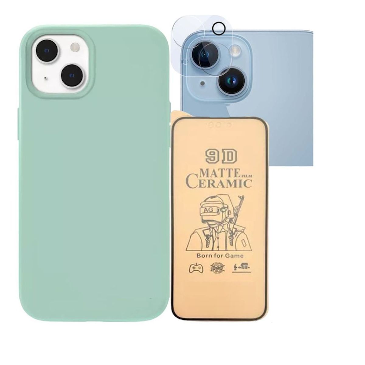 GENERICO - Forro Silicone Case+ Cerámico Matte + Camara ¡Phone 15 Plus Verde