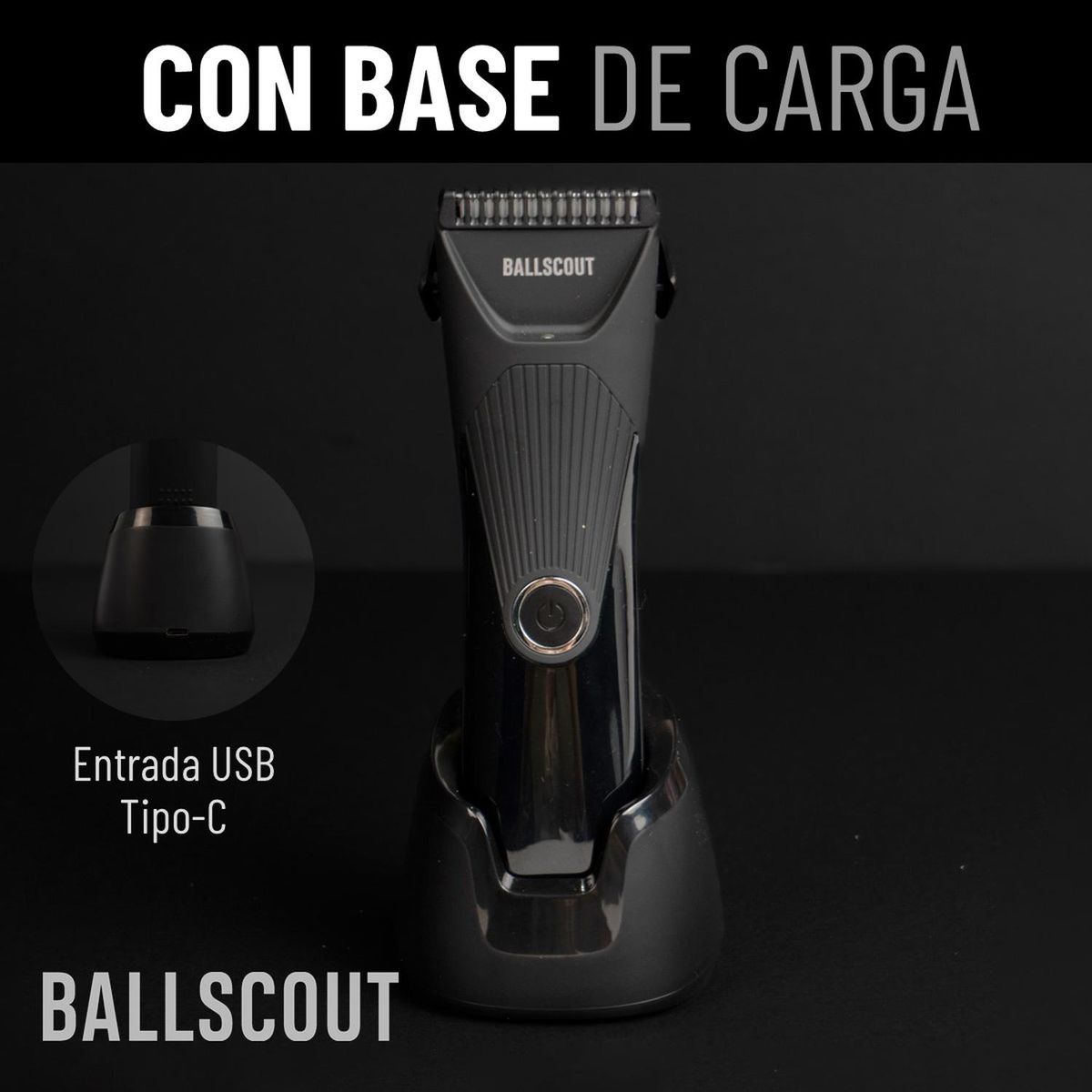 BALLSCOUT - Maquina Afeitadora Inalambrica Silky Resistente Agua Kit - Negro