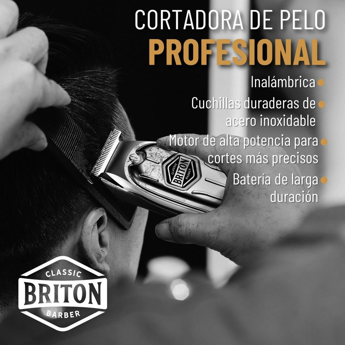 LINKON - Maquina Corta Pelo Afeitadora Briton Profesional Inalambric-