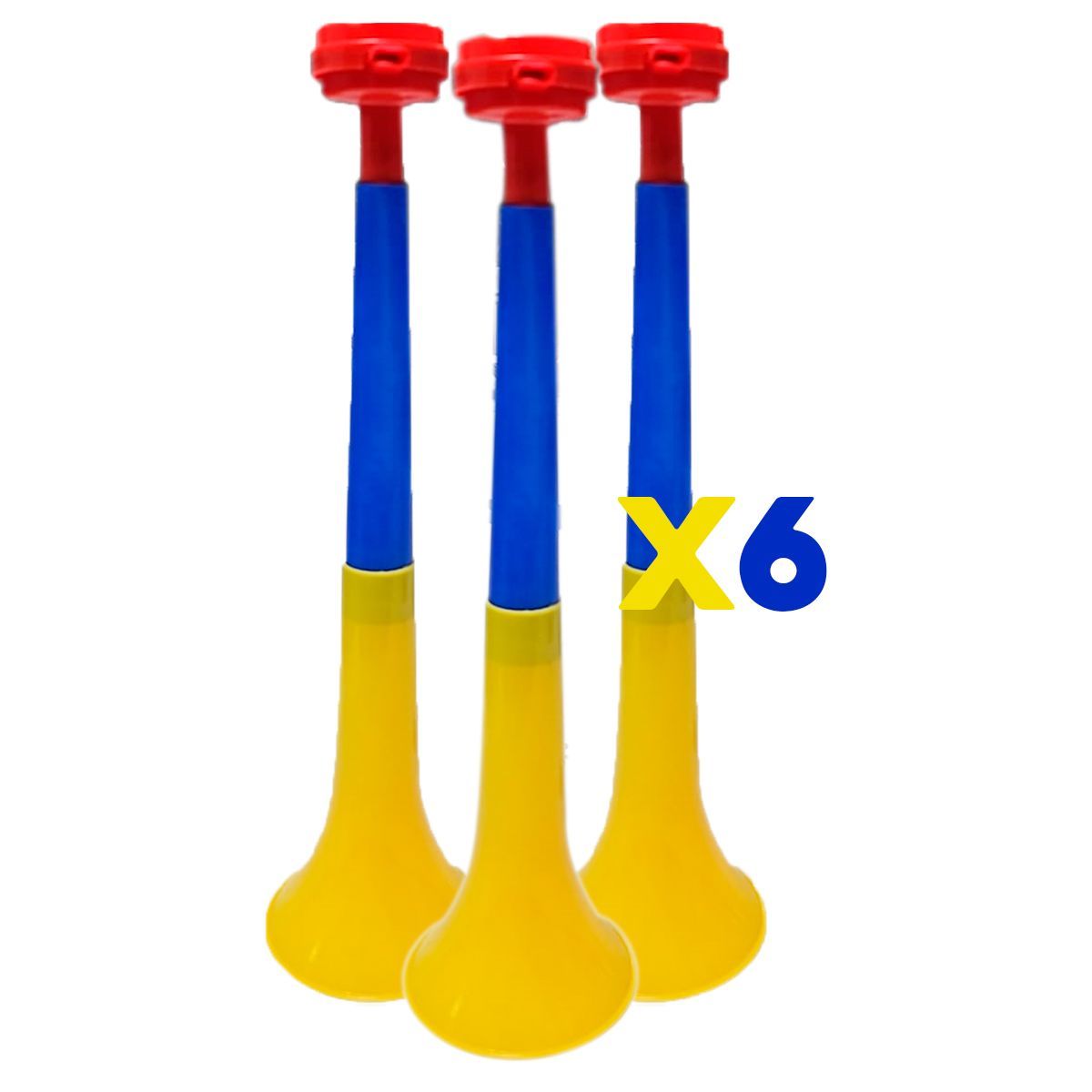GENERICO - Vuvuzela Corneta Fútbol 37cm X6 Plegable Tricolor Colombia
