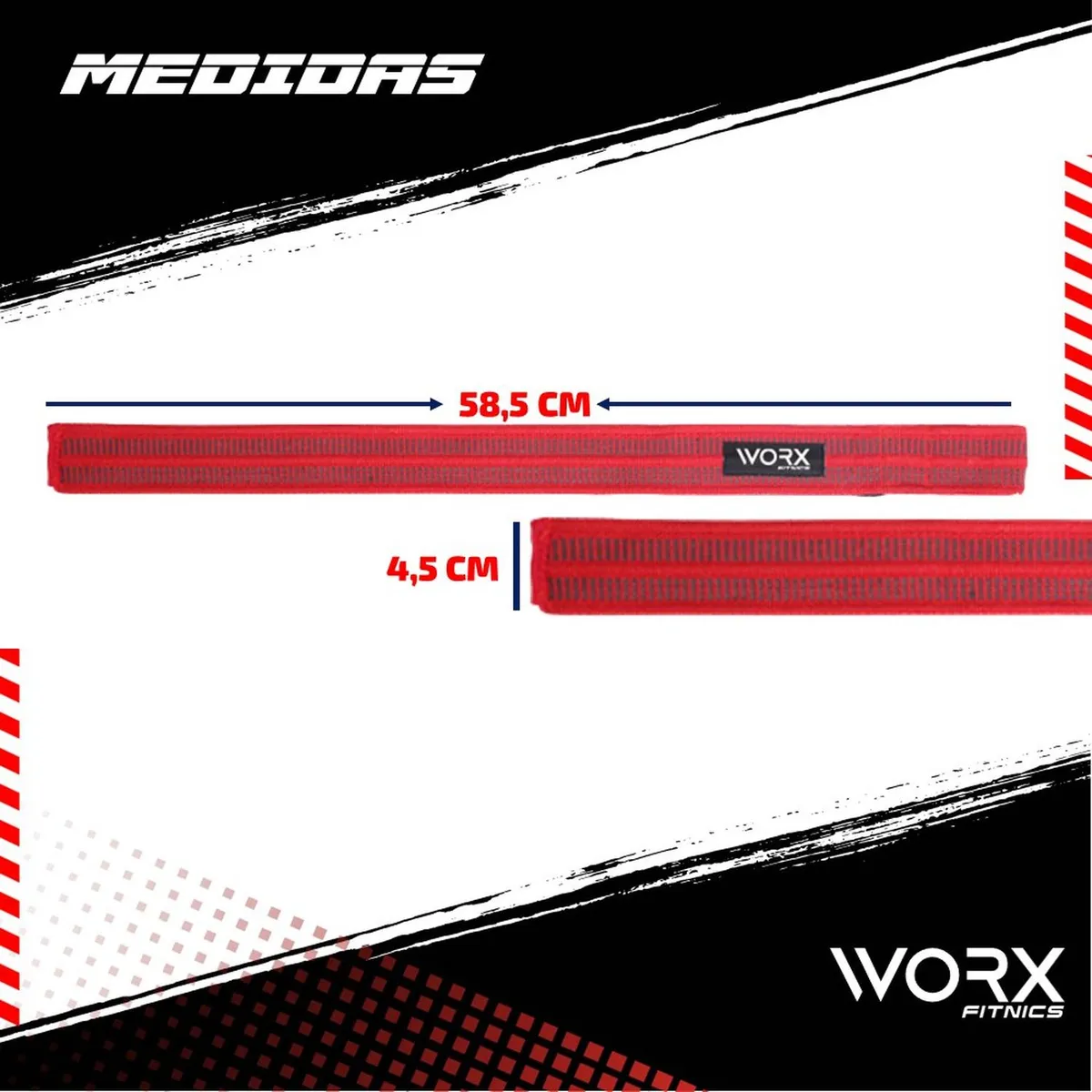 WORX - Straps Correas Levantamiento Worx Pesas Gym X2 - Rojo-
