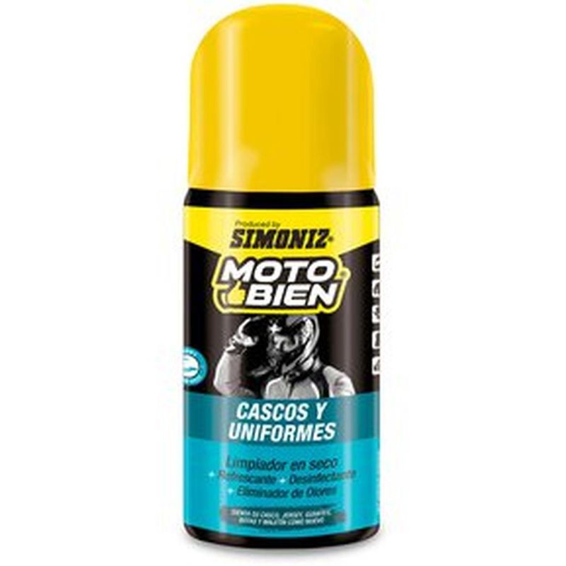 SIMONIZ - Limpiador Desinfectante en Seco Cascos y Uniformes Simoniz Moto Bien 110 ml