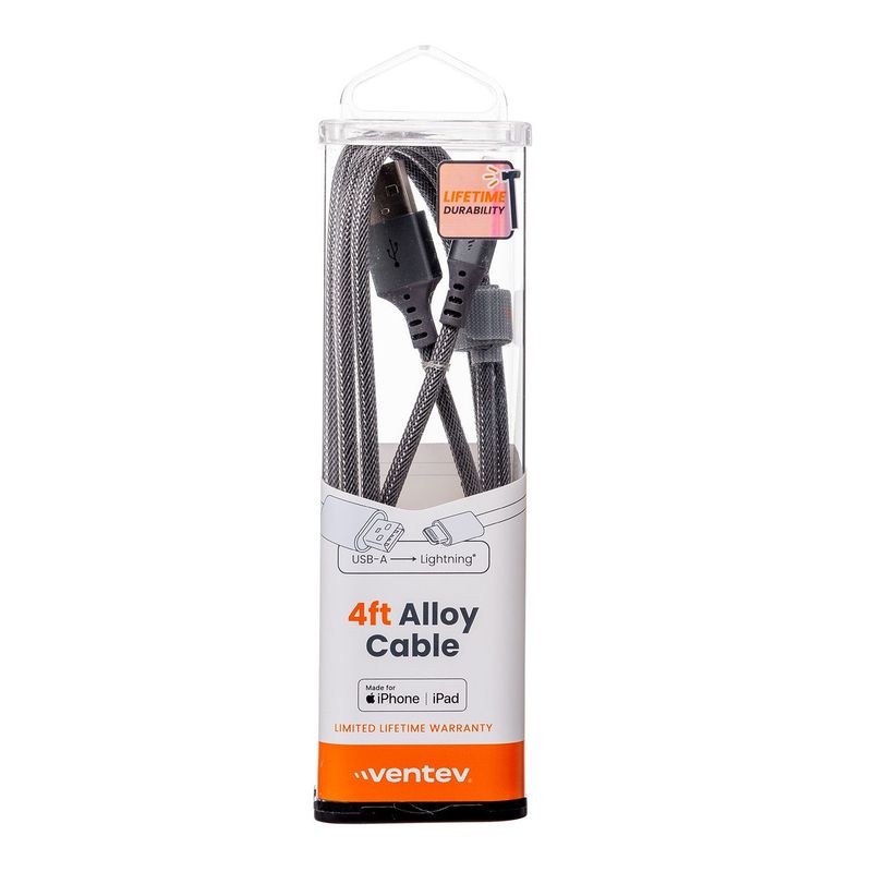 VENTEV - VENTEV cable Chargesync USB A-Apple Lightning de 4ft - Gris