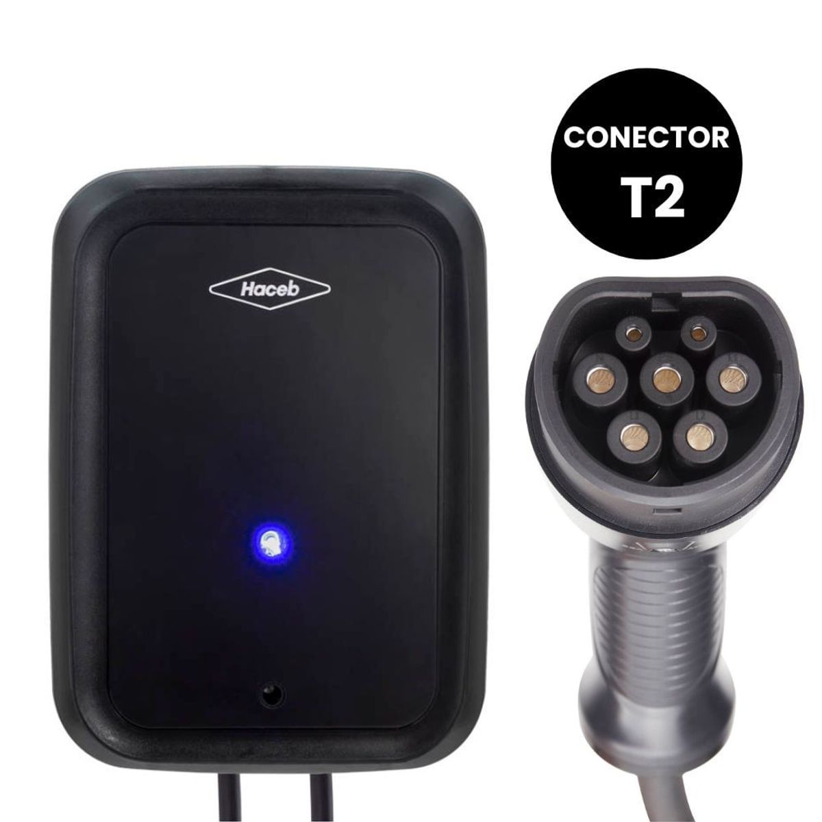 HACEB - Cargador de pared para carros Eléctricos Tipo Europeo (T2) F2 220V 7,5kW