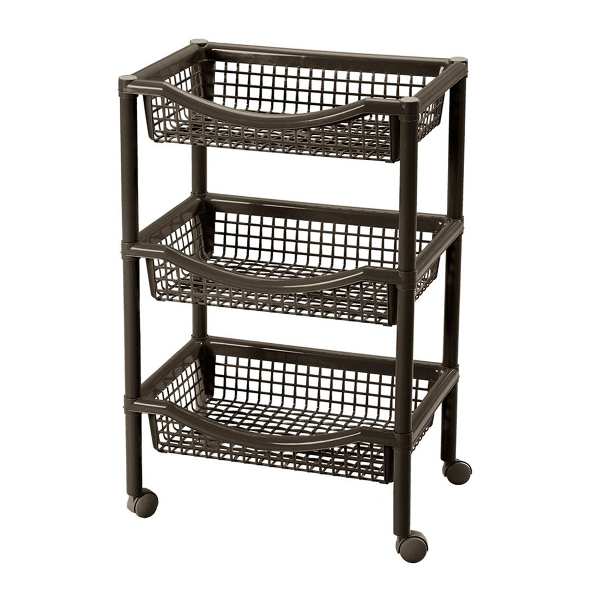 RIMAX - Canasta Móvil Rectangular De 3 Niveles Rimax Wengue