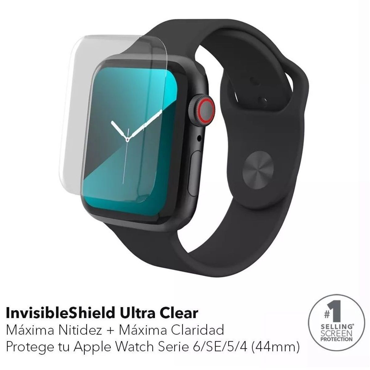 INVISIBLE SHIELD - Vidrio Protector Ultra Clear para Apple Watch Series SE 6 5 4 de 44 mm