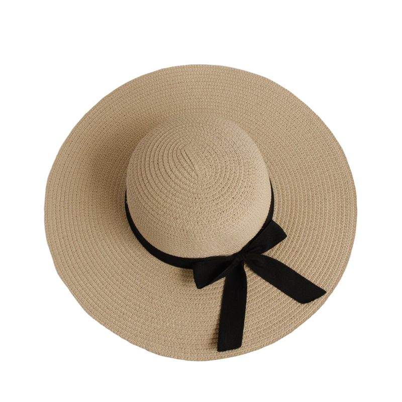 GENERICO - Sombrero Pava Playa Sol para Mujer  Beige Cinta