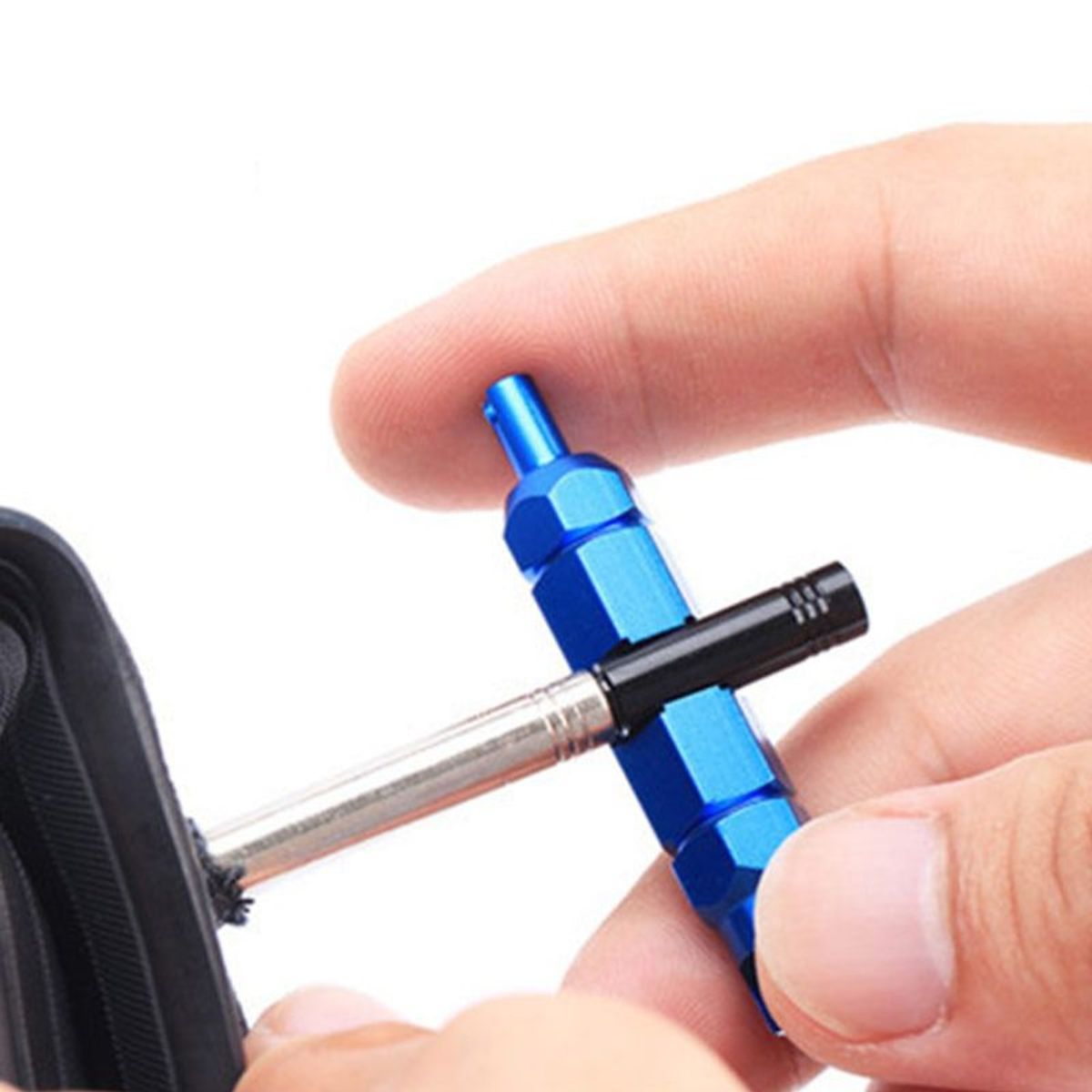 GENERICO - Extractor Válvula Gusanillo Neumático Bicicleta color rojo