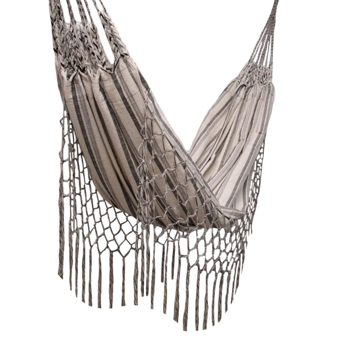 GENERICO - Hamaca en Algodón rayas con Flecos