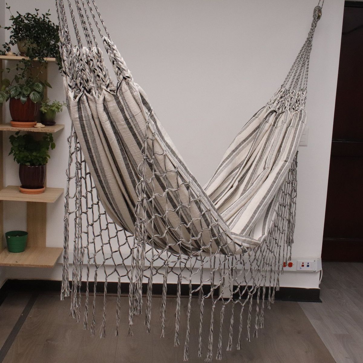 GENERICO - Hamaca en Algodón rayas con Flecos