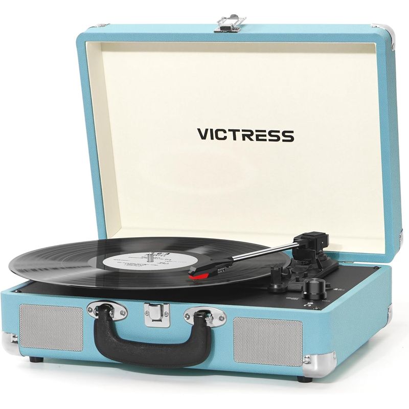 ADATA - Tocadiscos Vintage Portátil Con Parlantes Y Bluetooth