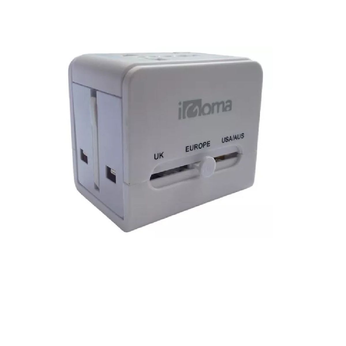 GENERICO - Adaptador Viaje Puerto Usb Paquete Universal Usa Uk Europa Blanco