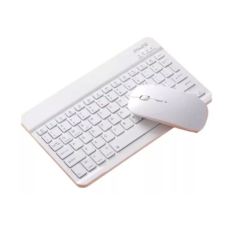 GENERICO - Kit Mouse Y Teclado Bluetooth Tablet - Pc - Celular 10 Blanco