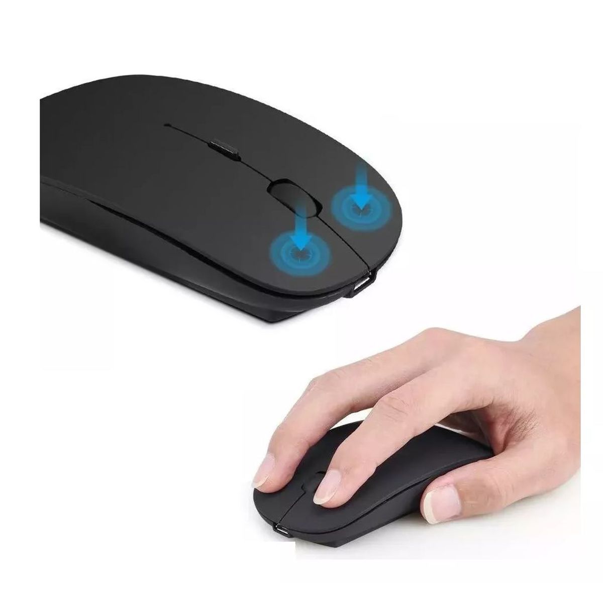 GENERICO - Kit Mouse Y Teclado Bluetooth Tablet - Pc - Celular 10 Negro