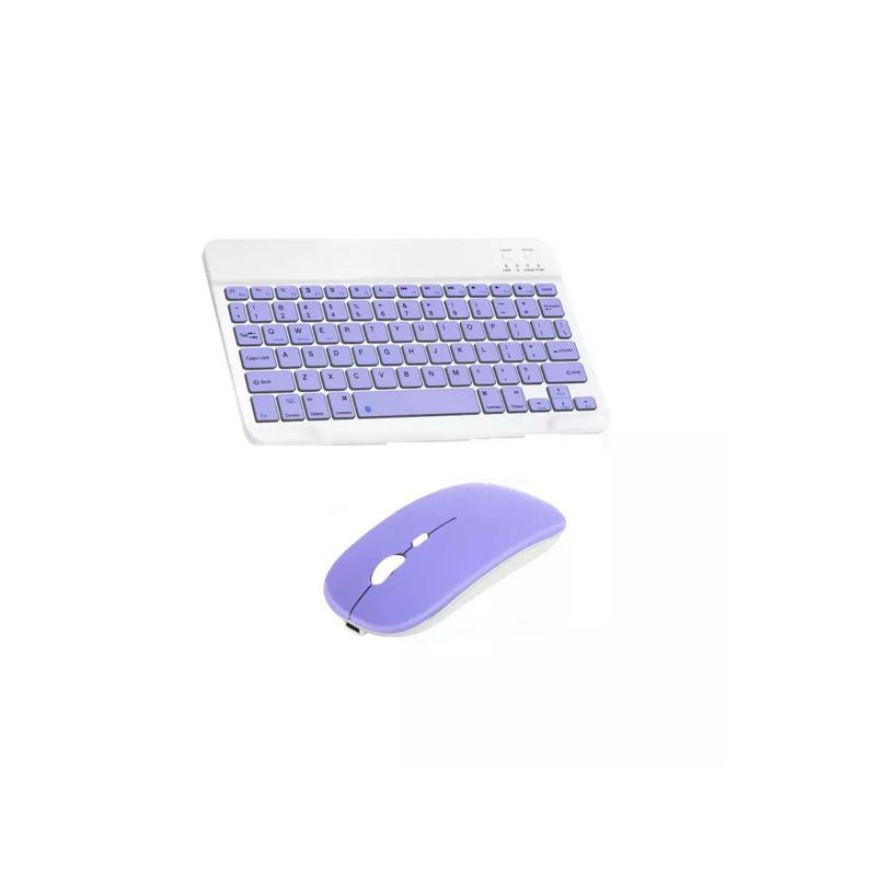 GENERICO - Kit Mouse Y Teclado Bluetooth Tablet - Pc - Celular 10 Lila