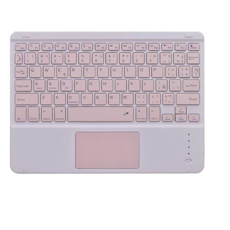 GENERICO - Teclado Inalámbrico  Trackpad mouse Bluetooth Rosa Blanco