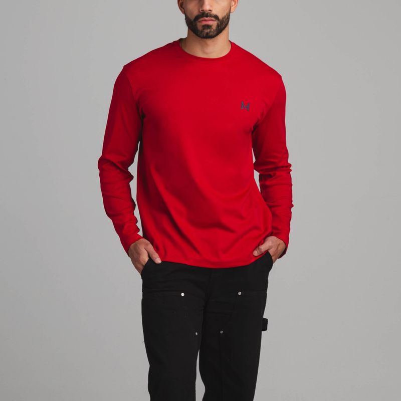 MARIO HERNANDEZ - Camiseta manga larga rojo Tierra Arriba