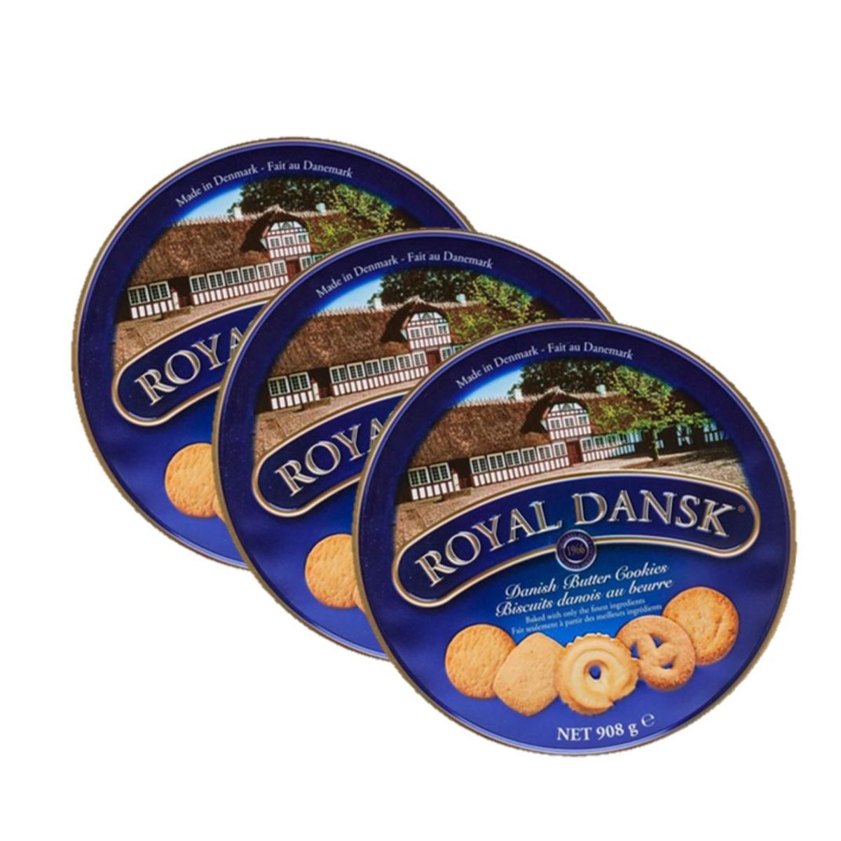 GENERICO - Galletas Navideñas Danesas Lata Royal Dansk 908gr X 3 Uds.