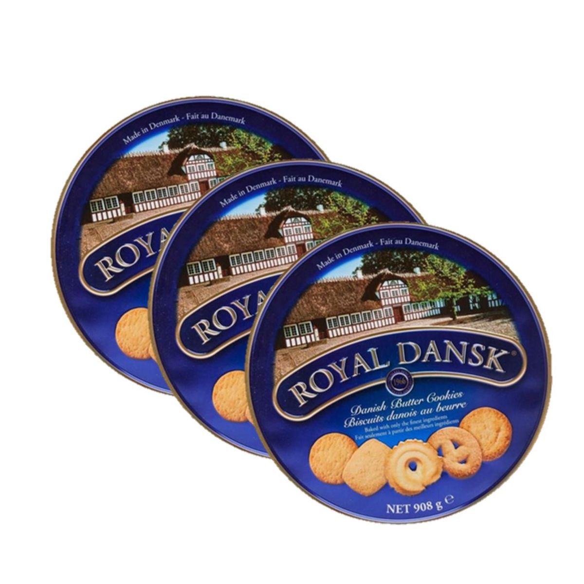 GENERICO - Galletas Navideñas Danesas Lata Royal Dansk 908gr X 3 Uds.