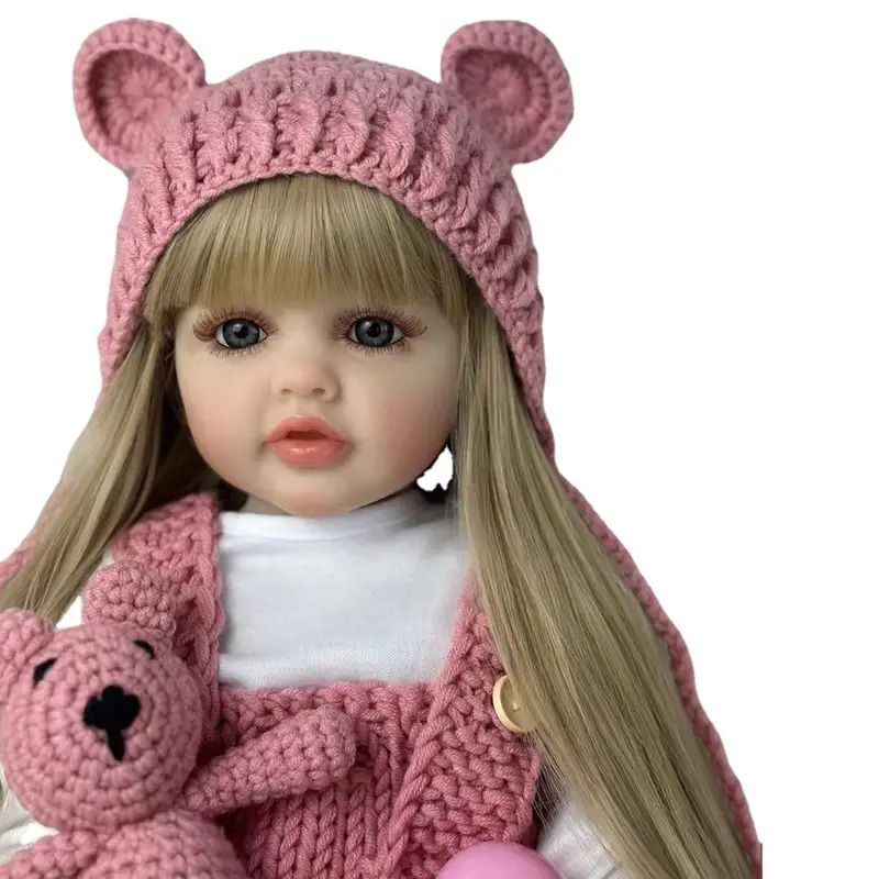 GENERICO - Muñeca Bebe Reborn Cuerpo Silicona Cabello Rubio.