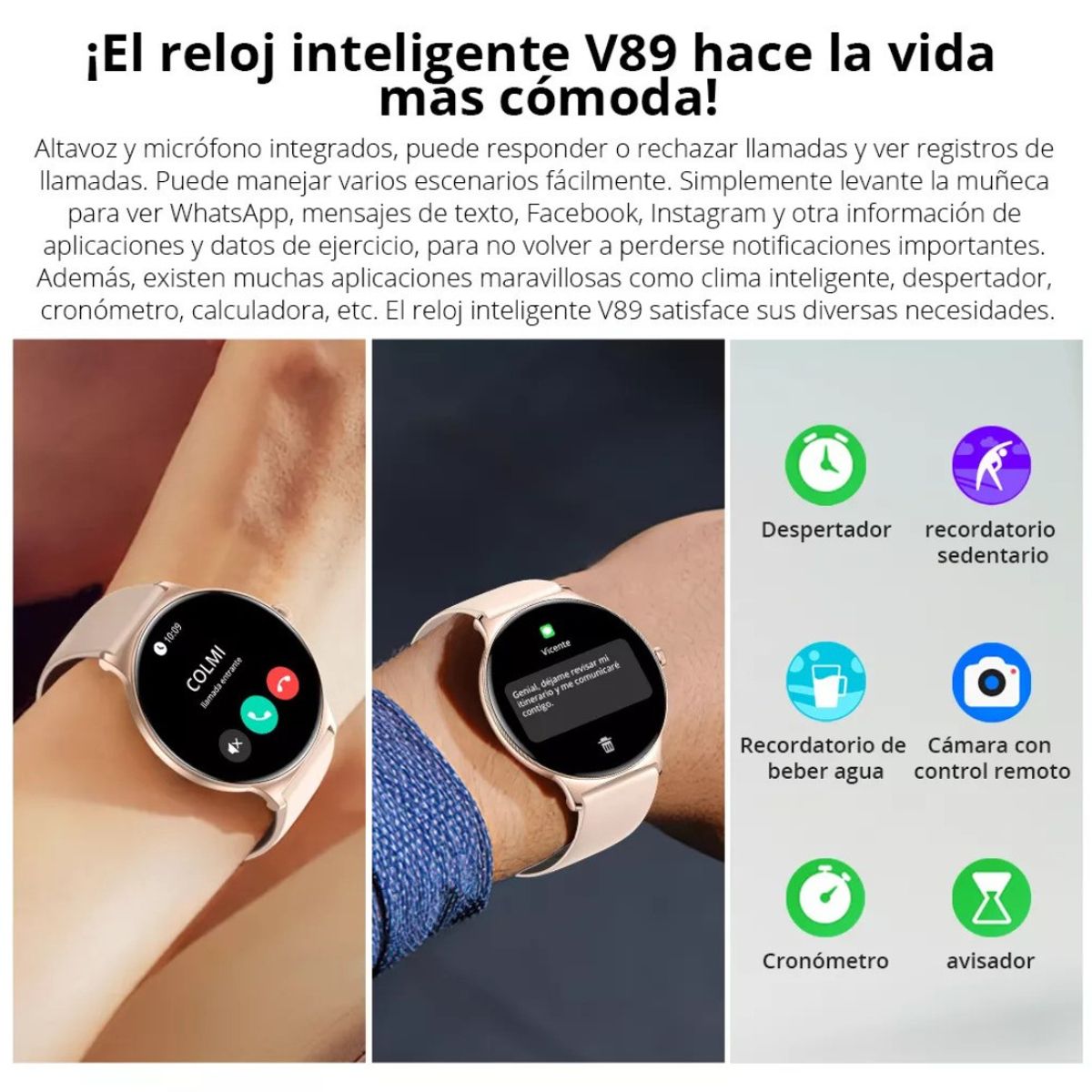 COLMI - Reloj Inteligente Mujer Smartwatch Realiza y Hace Llamadas Colmi i31