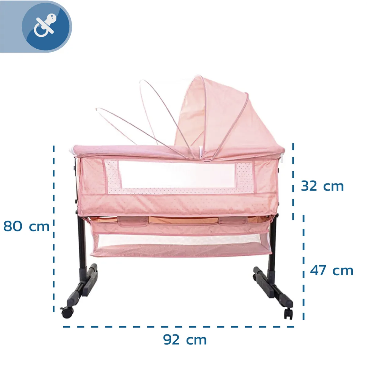 ENFANTASY - Cuna Colecho para Bebe con Mosquitero y Organizador--