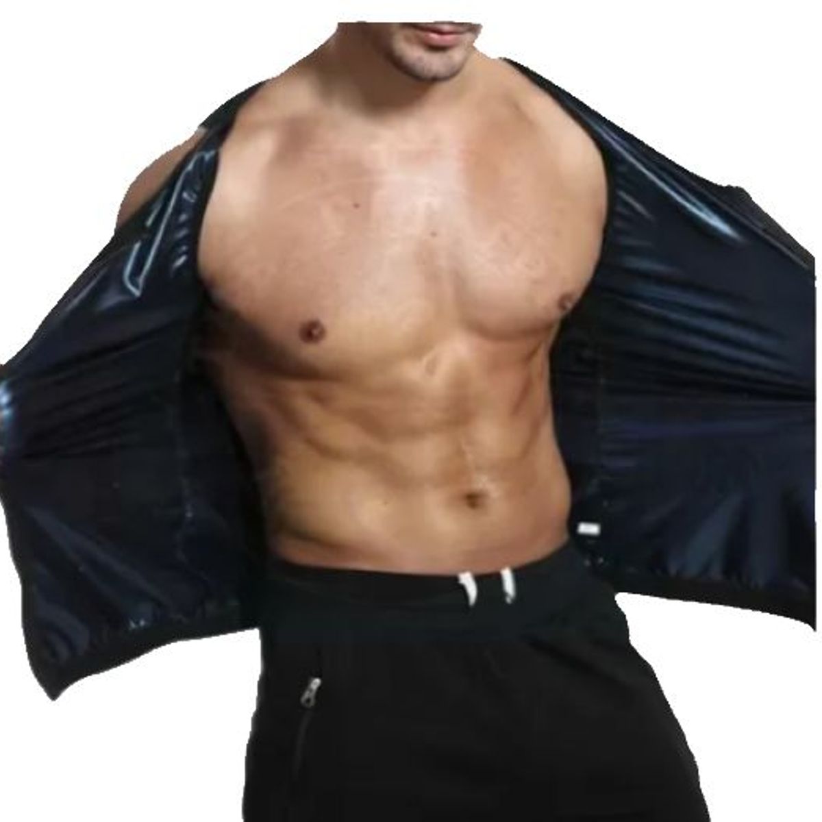 GENERICO - FAJA REDUCTORA TERMICA CAMISETA SAUNA HOMBRE CREMALLERA 2Y3XL