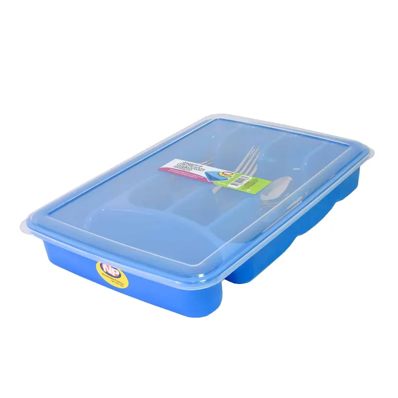 NOVEDADES PLASTICAS - Organizador de Cubiertos NP con Tapa Multicolor