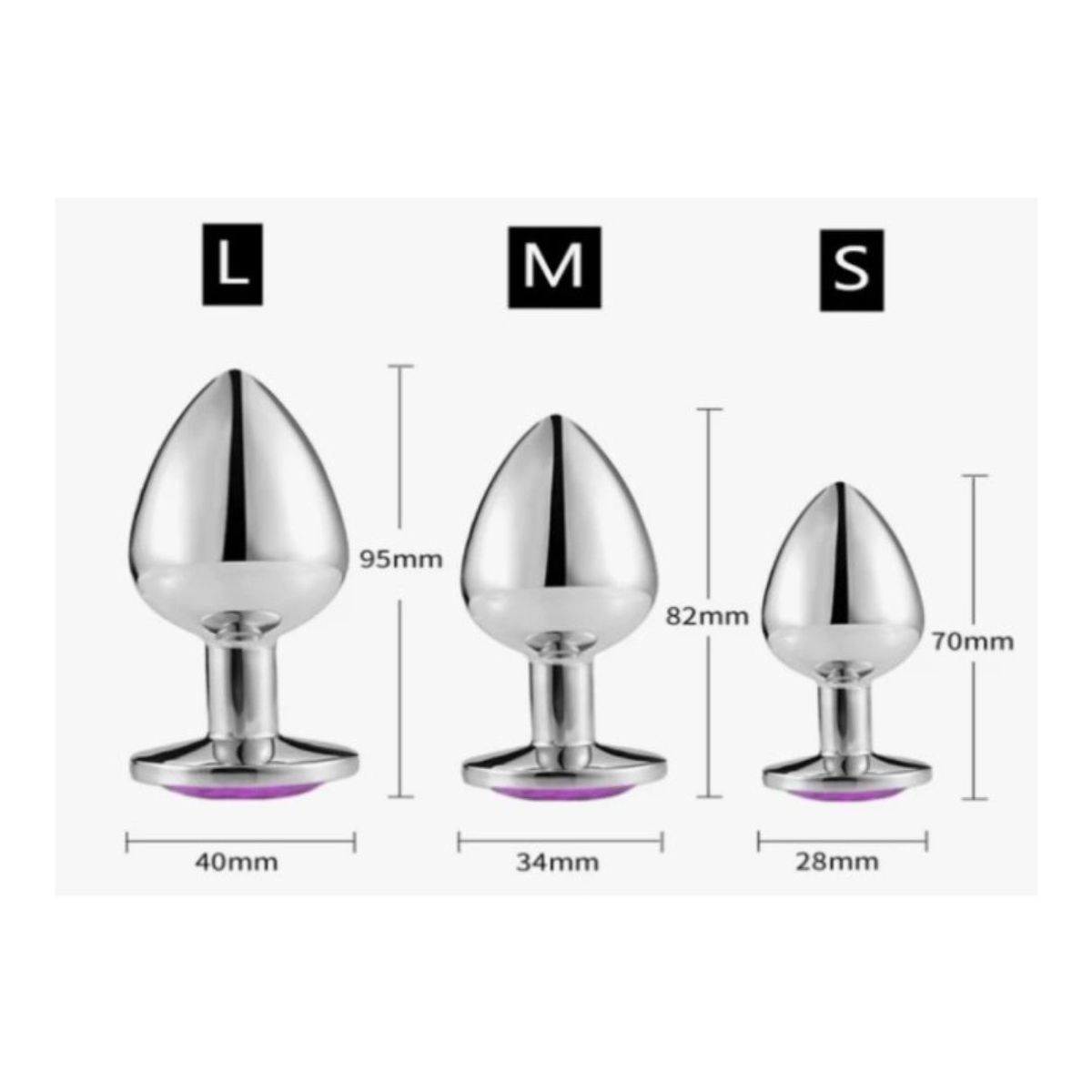 GENERICO - Plug Anal Metálico Rojo Talla L joya redondo