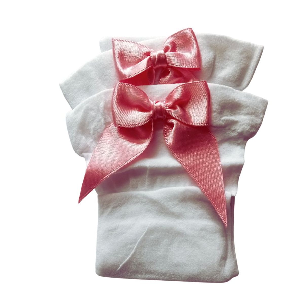 GENERICO - Medias veladas para liguero Blanca moño Rosado disfraz