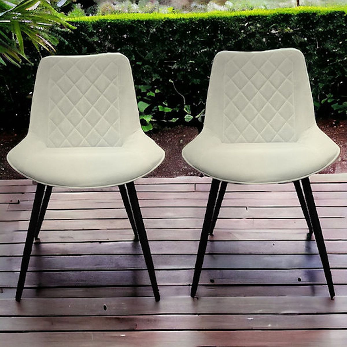 GENERICO - Set X2 Silla Auxiliar Para Sala O Comedor Patas En Acero