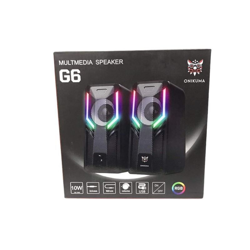 ONIKUMA - Parlantes Gamer Multimedia Onikuma G6 Rgb 5w Negro Prophone