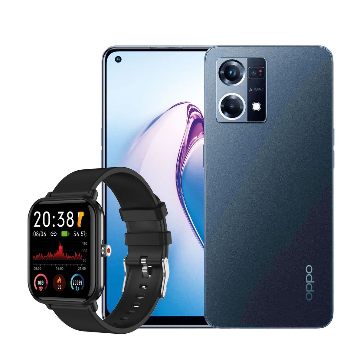 OPPO - Celular OPPO Reno 7 RAM 8 GB ROM 256GB negro  + Smartwach