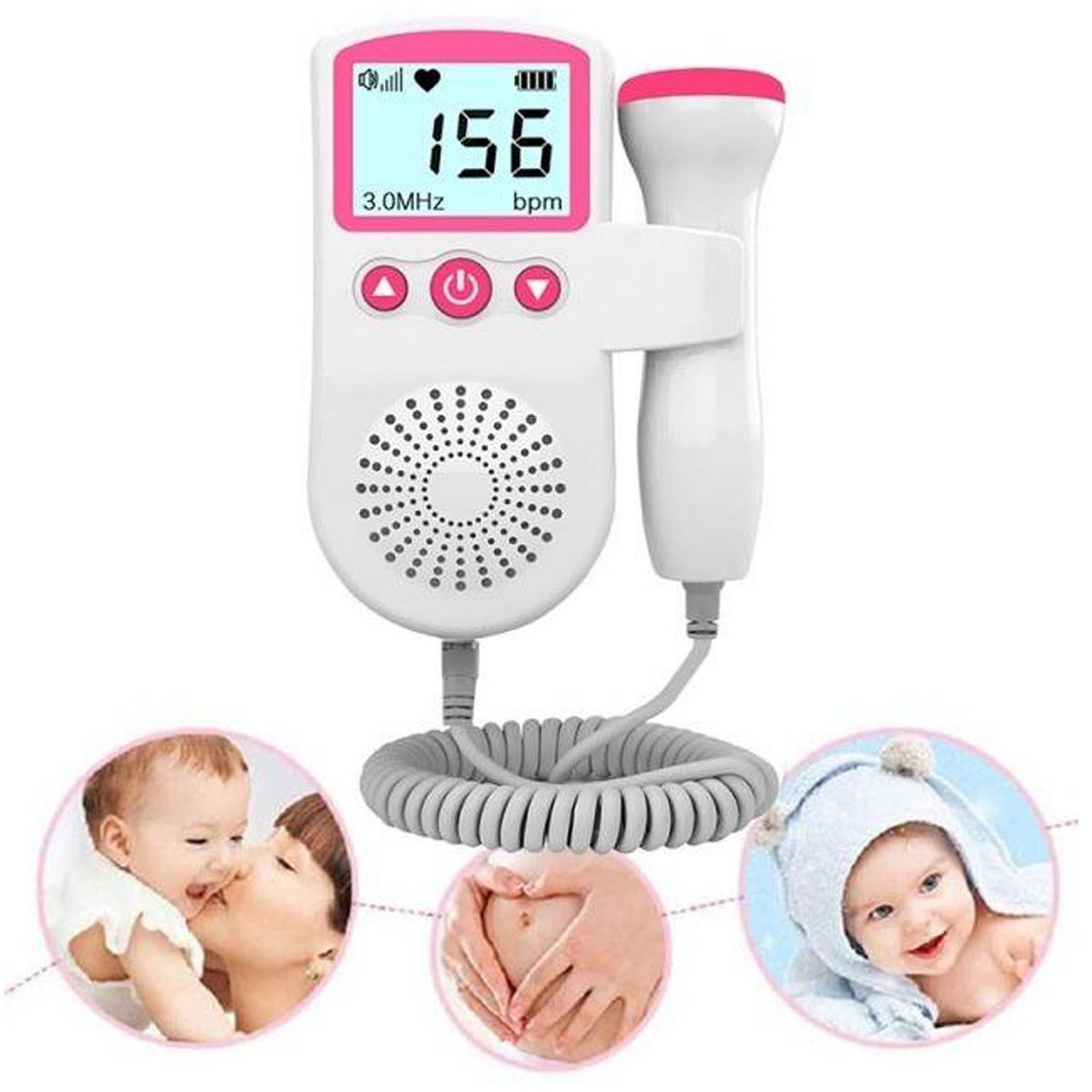 ONE PIXEL - Monitor Latidos Fetales Ultrasonido Corazón Bebé 2.5 Mhz