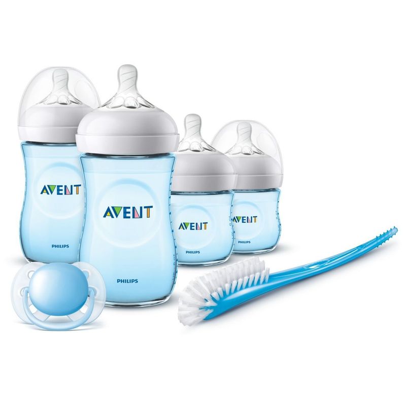 AVENT - Set Teteros Biberones Recién Nacidos Natural Avent Azul