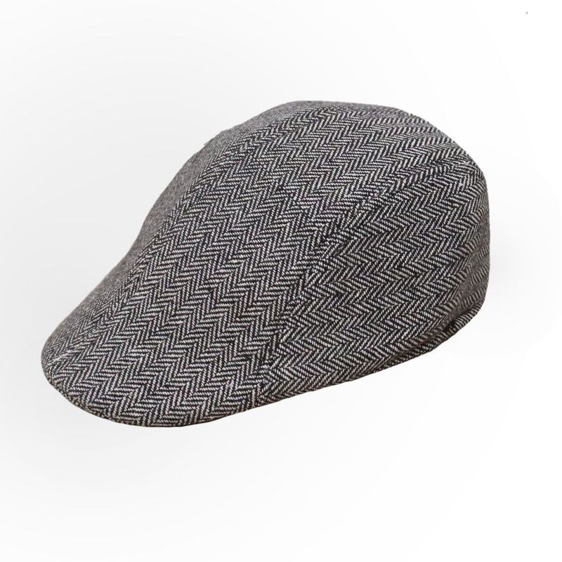 GENERICO - Boina Hombre en Paño Gris Claro Diseño Escalonado