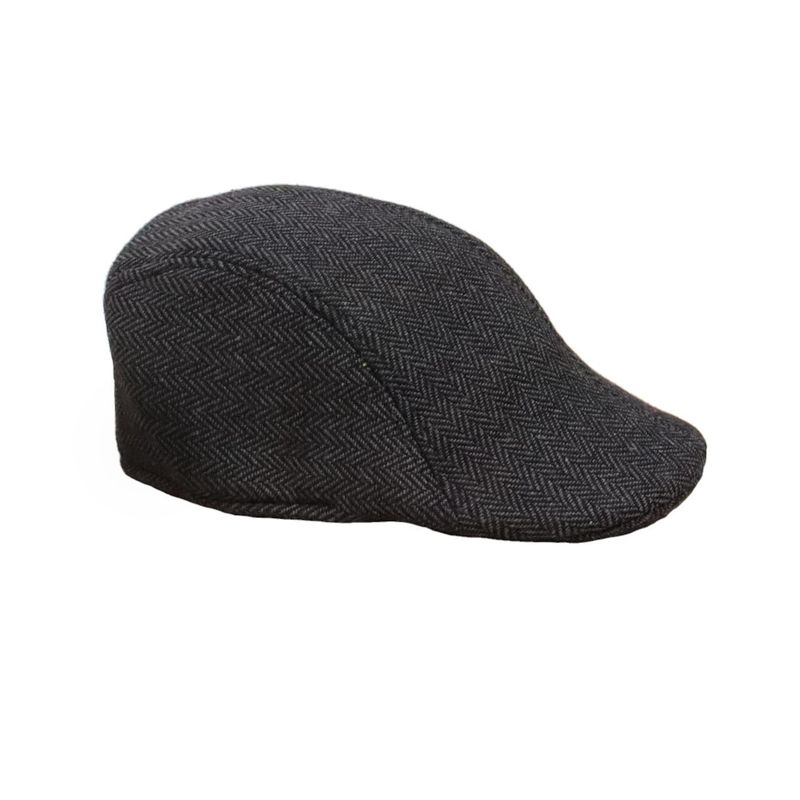 GENERICO - Boina Hombre en Paño Gris Oscuro Diseño Escalonado