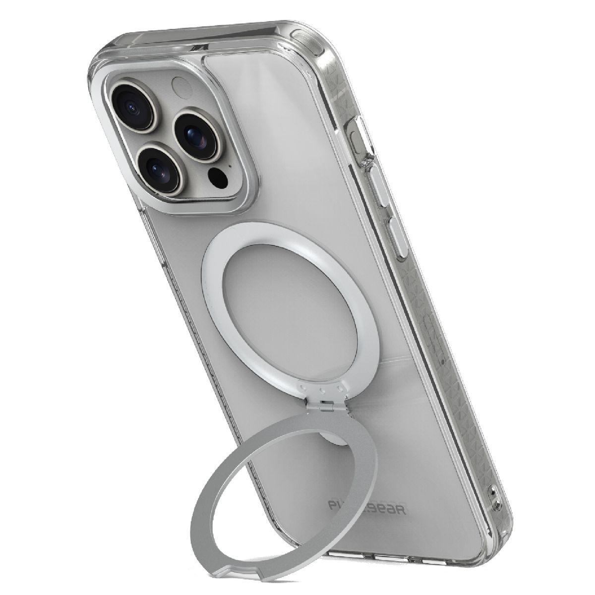 PURE GEAR - Estuche Compatible con ¡Phone 15 Pro Max Slim Shell Kik Clear-Silver