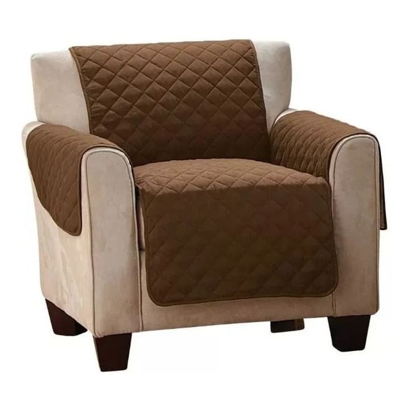 GENERICO - PROTECTOR SOFA FORRO FUNDA DOBLE FAZ  1 PUESTOS CAFE / BEIGE