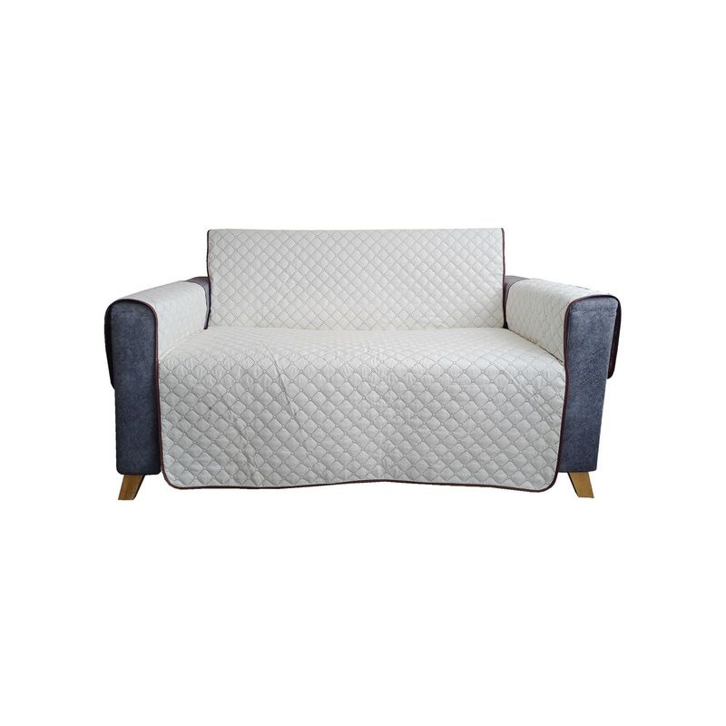 GENERICO - PROTECTOR SOFA FORRO FUNDA DOBLE FAZ  4 PUESTOS CAFE / BEIGE