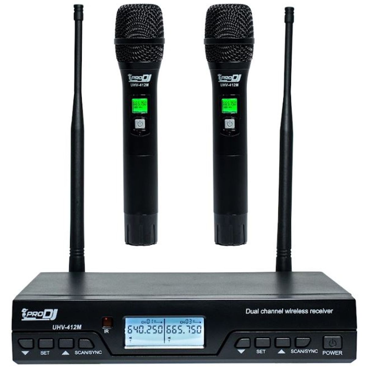 PRO DJ - Micrófono Inalámbrico PRO DJ UHV-412M Negro