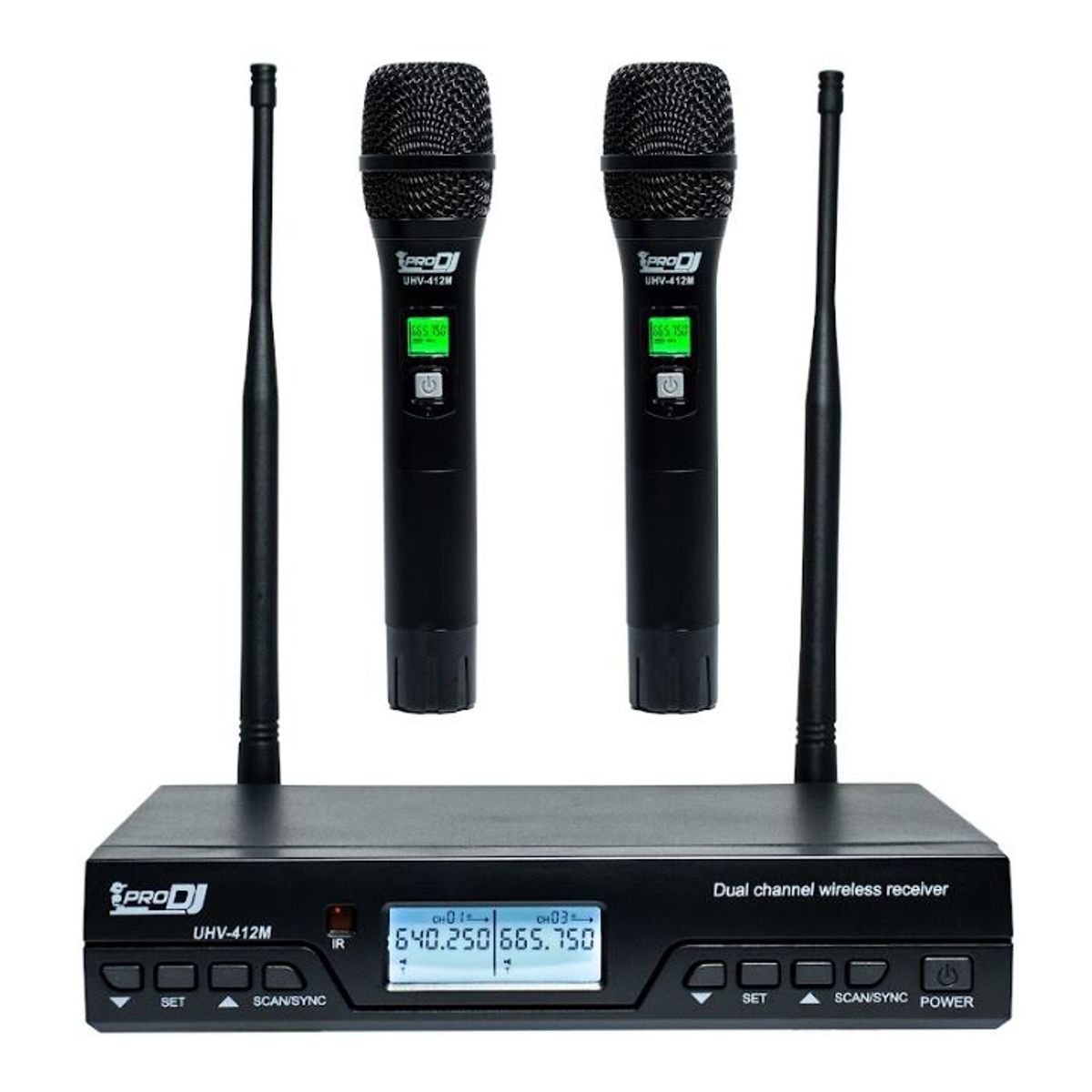 PRO DJ - Micrófono Inalámbrico PRO DJ UHV-412M Negro
