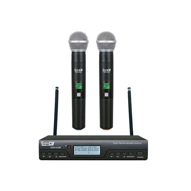 PRO DJ - Micrófono Inalámbrico PRO DJ UHV-412M Negro