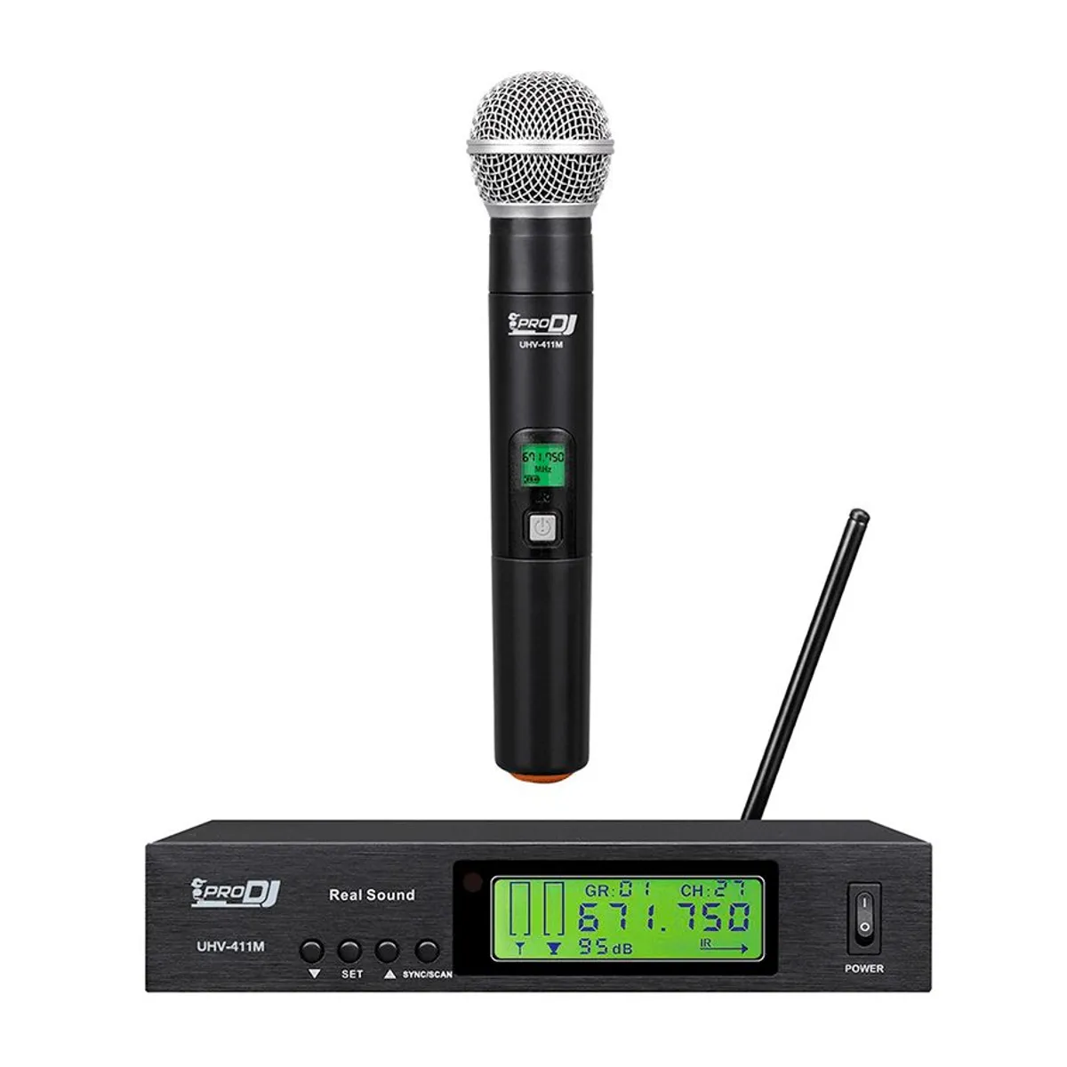 PRO DJ - Micrófono Inalámbrico PRO DJ UHV-411M Negro