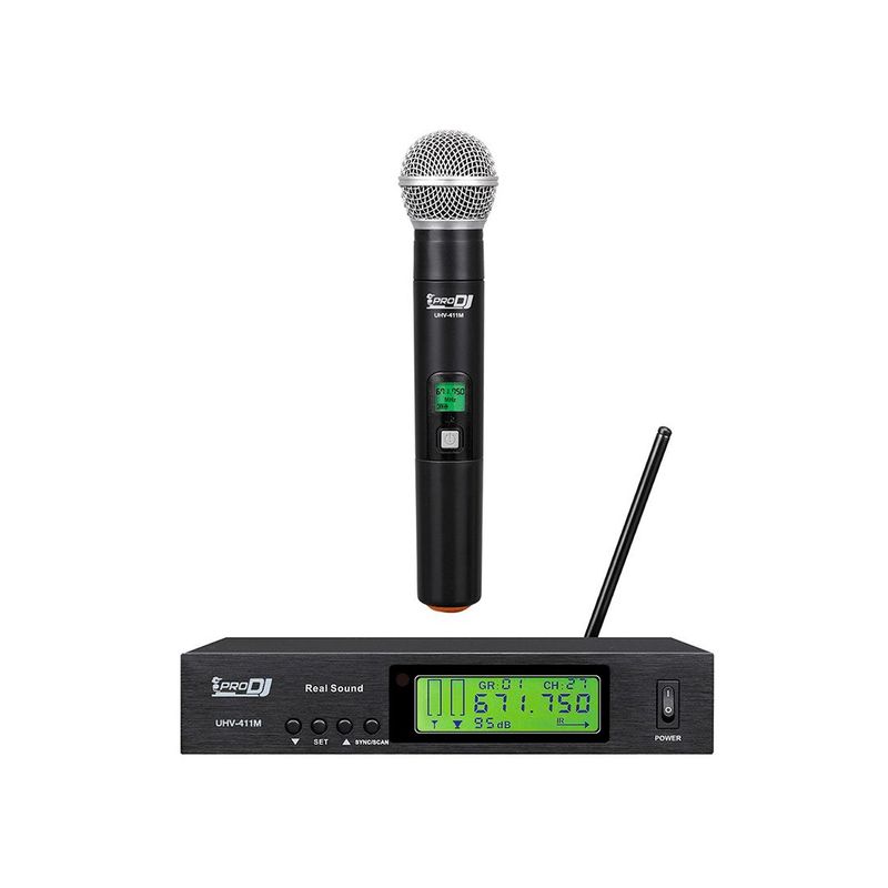 PRO DJ - Micrófono Inalámbrico PRO DJ UHV-411M Negro