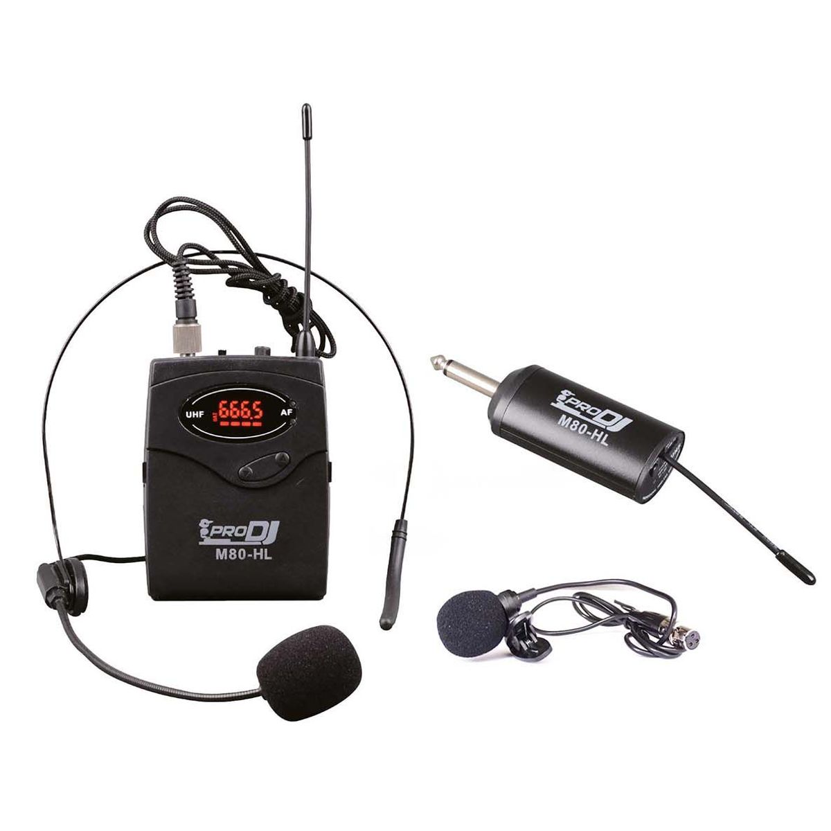 PRO DJ - Micrófono Inalámbrico PRO DJ M80-HL Negro